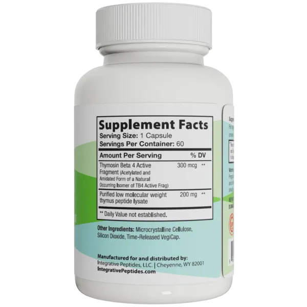 Integrative Peptides TB4-FRAG MAX Вдосконалена пептидна формула для системної та клітинної підтримки, 60 капсул